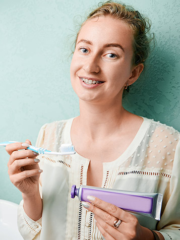 brushing and flossing